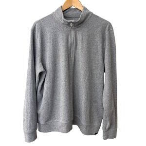 Faherty Mens Grey Legend Sweater Quarter-Zip Pullover Textured Size XL Cozy